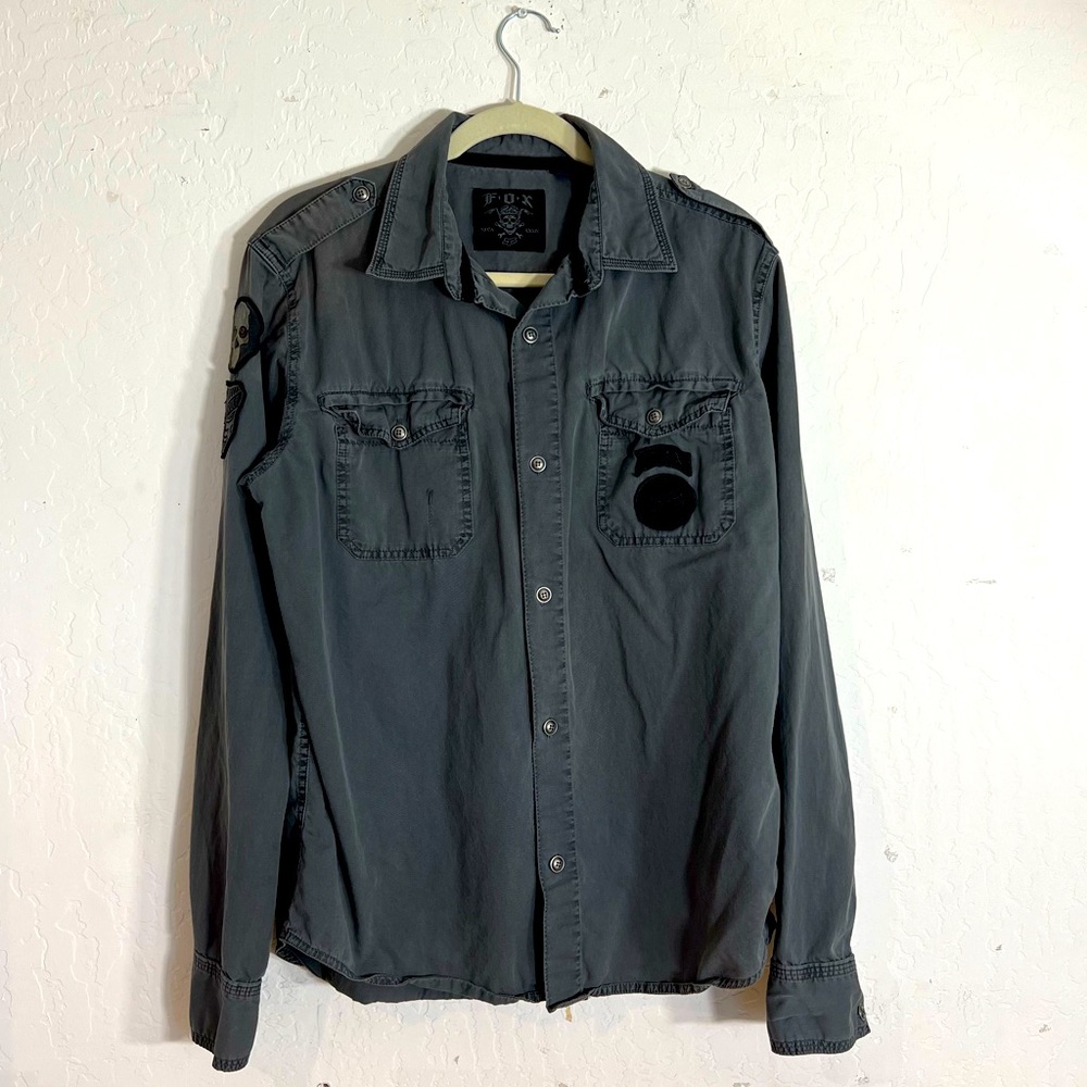 Fox Riders Company Long Sleeve Button Front Shirt Size Large